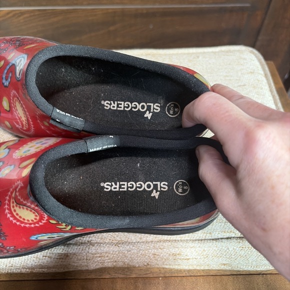 Women's Size 8 Sloggers Red Paisley Animal Print Lot Of 2 - Picture 7 of 16